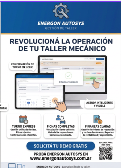 Flyer promocional Autosys — seguinos en Instagram @energonautosys